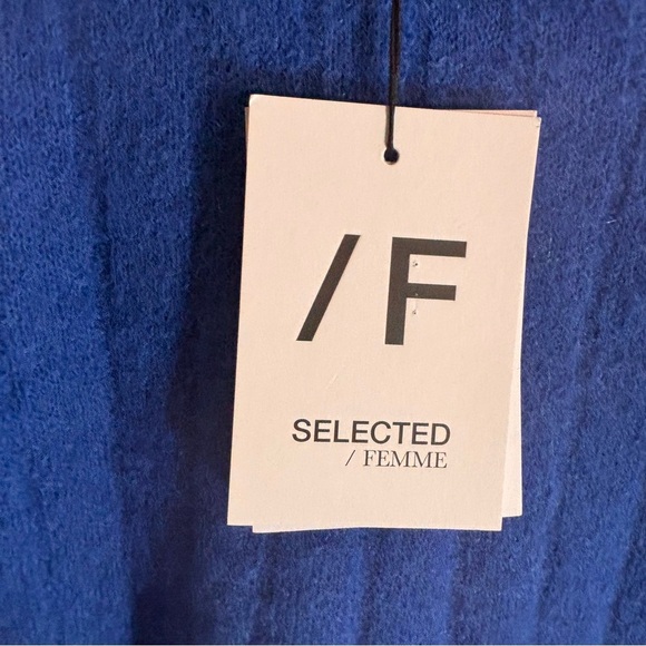 SELECTED FEMME Sz L Glowie Sweater Large Ribbing Crew Neck Wool Blend NEW - Picture 3 of 13